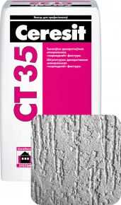 Декор. штукатурка Ceresit CT-35 короед. РБ. Зерно 3,5 мм. 25 кг. Под окраску.