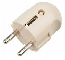 Вилка штепсельная Евро прямая с/з 16А (белая)