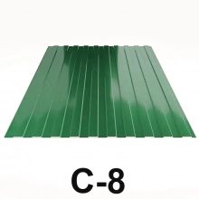 Профнастил оцинкованный С-8 0,35 мм RAL 6005 (зеленый) 1,7 м