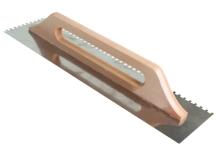 Гладилка зубчатая нержавеющая швейцарская Bauwelt 48х13 см, зуб 10х10 мм