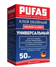 Клей обойный PUFAS универсальный 325 г (на 50 м.кв.). Германия.