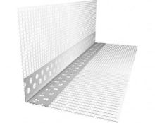 Угол фасадный алюминиевый с белой сеткой 7x7 см (3 м)