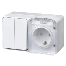 Розетка с выключателем двухкл. Schneider Electric ATN540174 IP54