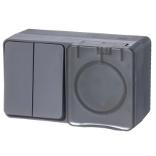 Розетка с выключателем двухкл. Schneider Electric ATN544074 IP54