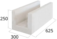 Блок лотковый ЗАБУДОВА 3БЛ 625x300x250, возможно 15% боя