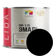Эмаль ПФ-115 LIDA черная 2 л