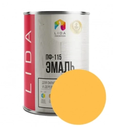 Эмаль ПФ-115 LIDA. Желтая. 1 л. РБ.