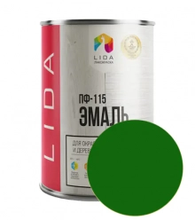 Эмаль ПФ-115 LIDA. Зеленая. 1 л. РБ.