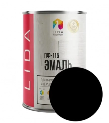 Эмаль ПФ-115 LIDA черная 1 л