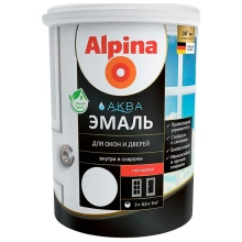 Эмаль Alpina Аква для окон и дверей белая 0,9 л