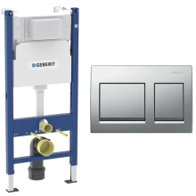 Инсталляция для унитаза Geberit Alpha 112 см прямоугол. хром. кнопки 458.233.00.2A35Ch