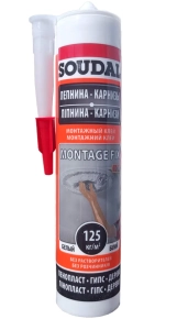 Жидкие гвозди без растворителей Soudal montage fix 280 мл