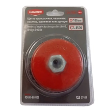 Щетка-крацовка чашка косичка 100 мм, М14 HAMMER (02400-800100)