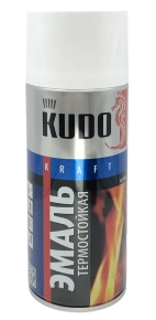 Эмаль аэрозольная термостойкая KUDO RAL 9003 (белый) 520 мл, KU-5003