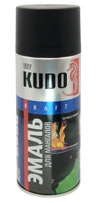 Эмаль аэрозольная термостойкая для мангалов KUDO (черный) 520 мл, KU-5122