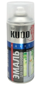 Эмаль аэрозольная для ПВХ профиля KUDO (белый) 520 мл, KU-6101