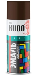 Эмаль аэрозольная универсальная KUDO RAL 8017 (коричневый) 520 мл, KU-1012
