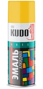 Эмаль аэрозольная универсальная KUDO KU-1013 RAL 1018 Желтая 520 мл