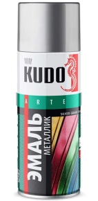 Эмаль аэрозольная универсальная KUDO (серебро металлик) 520 мл, KU-1026