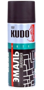 Эмаль аэрозольная универсальная KUDO KU-1102 RAL 9005 Черная матовая 520 мл