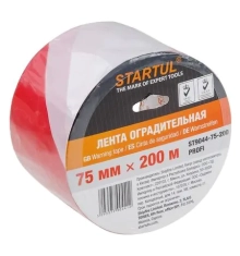 Лента сигнальная бело-красная 75 мм х 200 м