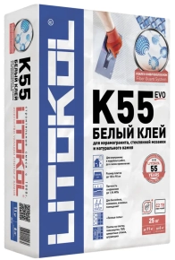 Клей для мозаики и плитки Litokol LITOPLUS K55 белый 25 кг