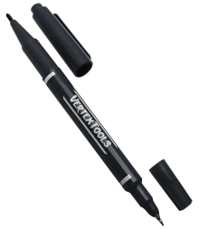 Маркер двусторонний 1 и 0,5 мм черный Vertextools