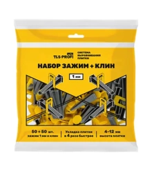 Набор СВП TLS Profi Зажим 1 мм + Клин (50 + 50 шт)