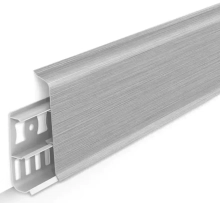 Плинтус напольный Идеал Деконика 70 мм 2,2 м (186, алюминий)