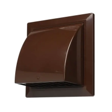 Вентиляционная решетка КОРИЧНЕВАЯ 170х170 мм с фланцем 125 мм