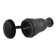 Штепсельное гнездо с заземлением 16А 55 117 00 (черный, каучук)