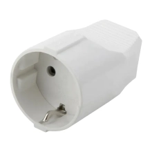 Штепсельное гнездо с заземлением 16А Electraline 55026 (белый, пластик)