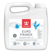 Грунтовка акриловая TIKKURILA Euro Primer концентрат 1:3 3 л