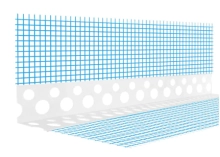 Угол фасадный ПВХ с синей Полоцкой сеткой 6,2x6,2 см (3 м)