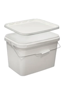 Ведро пластиковое прямоугольное с крышкой 20 л белое