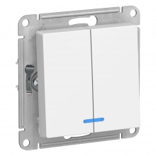 Выключатель двухклавишный Schneider Electric AtlasDesign ATN000153. РФ.