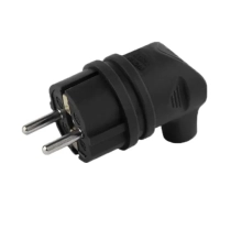 Вилка штепсельная угловая с/з 16А 55 112 00 (черный, каучук)
