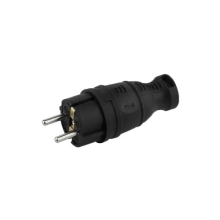 Вилка штепсельная прямая с/з 16А 55 115 00 (черный, каучук)