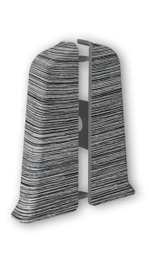 Заглушка для плинтуса Идеал Деконика 55 мм 187 Алюминий темный