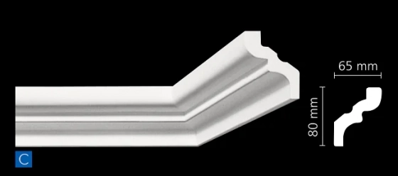 Плинтус потолочный NMC C 80х65 мм 2 м