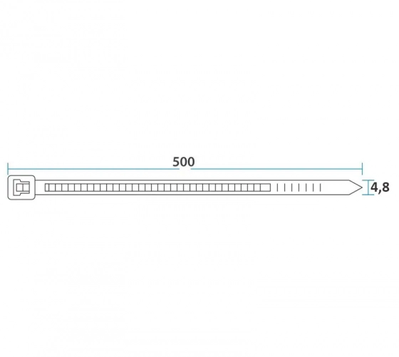Хомут-стяжка 500 х 4,8 мм. REXANT 07-0500. Белый. 100 шт. Китай.