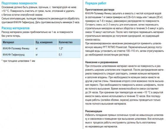 Шпатлевка полимерная KNAUF-Полимер Финиш 20 кг