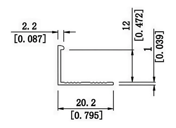 Угловой алюминиевый профиль L12 полированный 2,7 м (193)