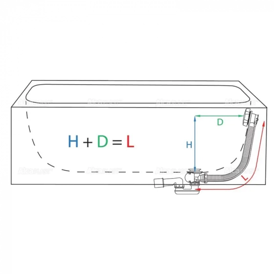 Сифон для ванны автомат комплект металлический Alcaplast A55-K