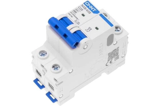 Автоматический выключатель CHINT NXB-63S 2P 25А 4,5kA тип C