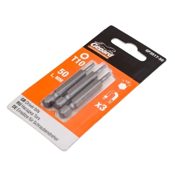 Бита для шуруповерта Torx T10 50 мм Gepard GP3517-50 3 шт