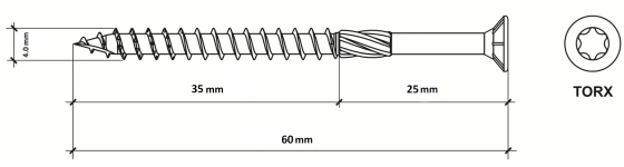 Саморез конструкционный Klimas KMWHT 4х60 (250 шт)