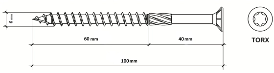 Саморез конструкционный Klimas KMWHT 6х100 (100 шт)
