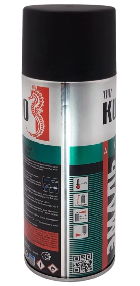 Эмаль аэрозольная универсальная KUDO RAL 9005 (черный матовый) 520 мл, KU-1102