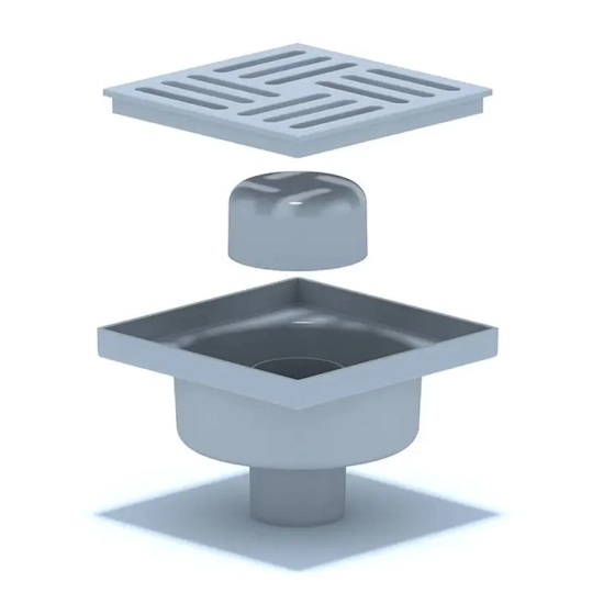 Трап для душа АНИ пласт вертикальный 105x105/50 (TA5210)